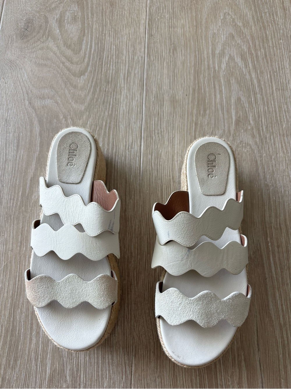 Chloe White Wedge Espadrille Platform Sandals